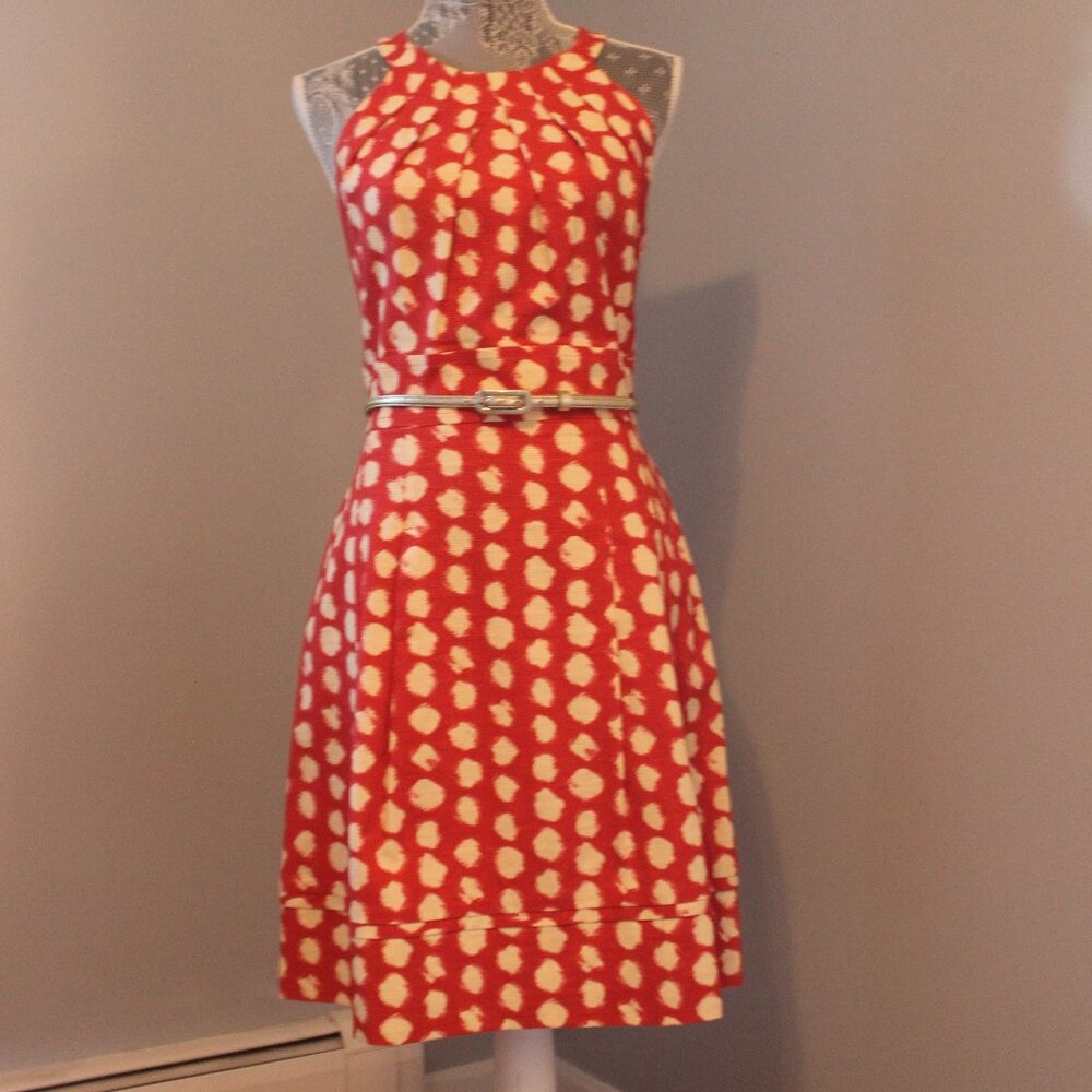 Eliza J Red White Polka Dot Dress